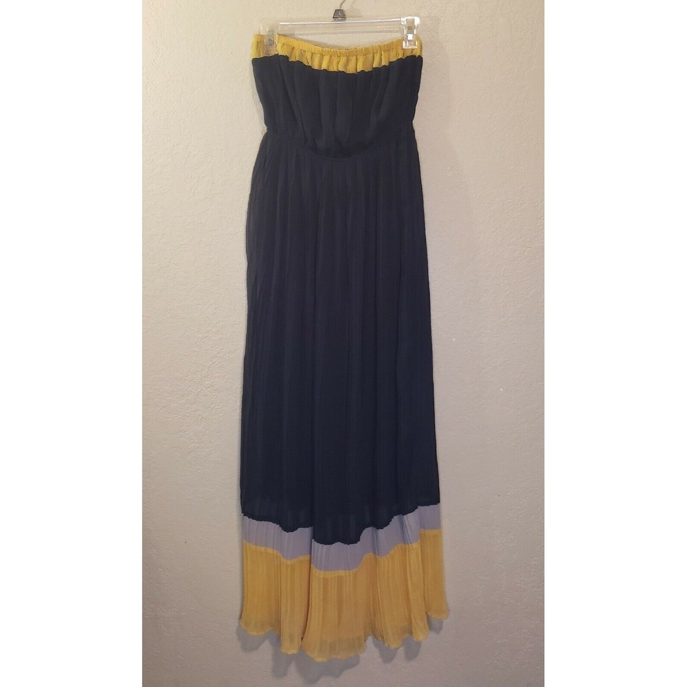 Body Central Navy Gold Strapless Maxi Dress Size Small - Picture 5 of 6